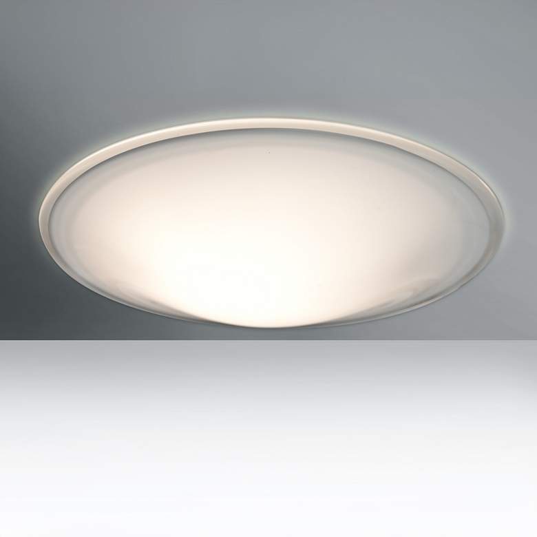 Image 1 Besa Luma 18" Wide Slim Opal Glass Ceiling Light
