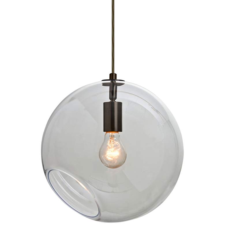 Image 1 Besa Maestro 12 11 3/4"W Bronze and Clear Glass Mini Pendant