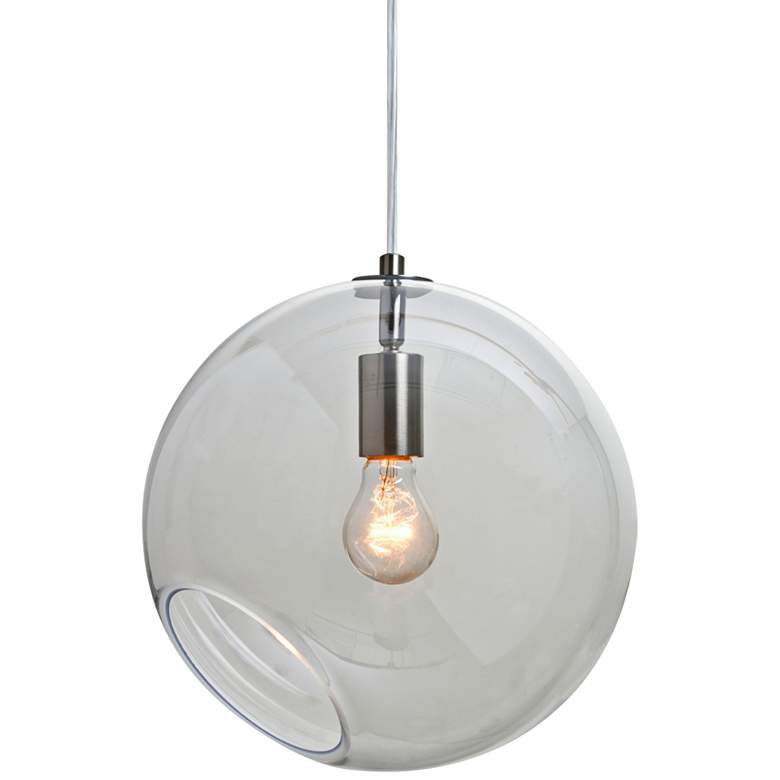 Image 1 Besa Maestro 12 11 3/4"W Nickel and Clear Glass Mini Pendant