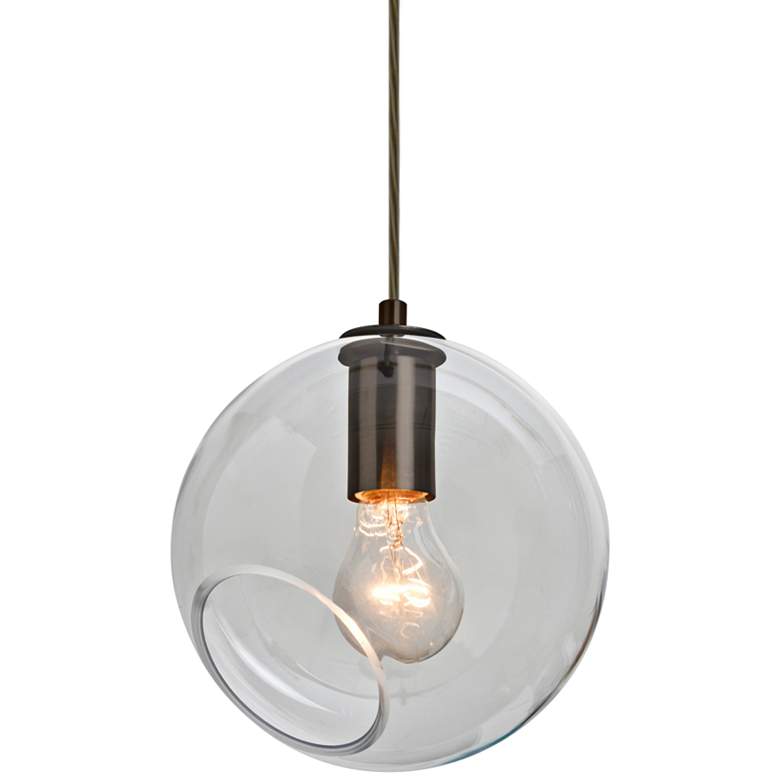 Image 1 Besa Maestro 8 8"W Bronze and Clear Glass Mini Pendant Light