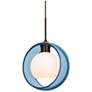 Besa Mana 9" Transparent Blue/Opal/Bronze LED Mini Pendant