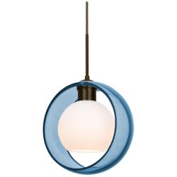 Besa Mana 9" Transparent Blue/Opal/Bronze LED Mini Pendant