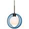 Besa Mana 9" Wide Transparent Blue/Opal/Bronze Pendant