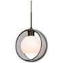 Besa Mana 9" Wide Transparent Smoke/Opal/Bronze Pendant
