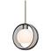 Besa Mana 9" Wide Transparent Smoke/Opal/Satin Nickel Stem Pendant