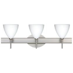 Besa Mia 22 1/2" Wide Opal Matte/Satin Nickel 3-Light Bath Light