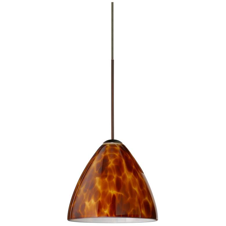 Image 1 Besa Mia 5" Wide Amber Cloud/Bronze Mini Pendant Light