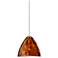 Besa Mia 5" Wide Amber Cloud/Satin Nickel Mini Pendant