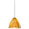 Besa Mia 5" Wide Satin Nickel Honey Glass Mini Pendant