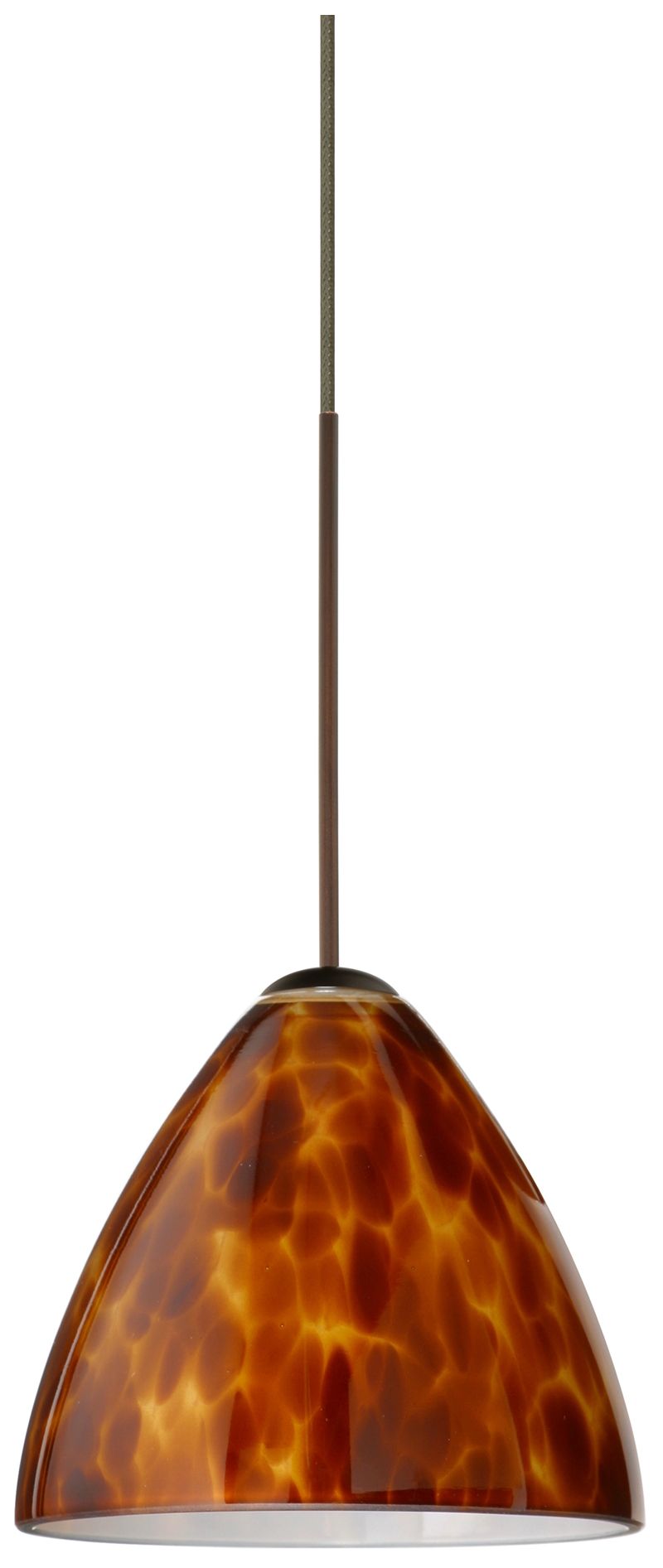 Besa Mia 5" Wide Amber Cloud/Bronze Mini Pendant Light - Made to Order