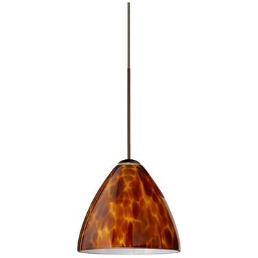 Besa Mia 5" Wide Amber Cloud/Bronze Mini Pendant Light
