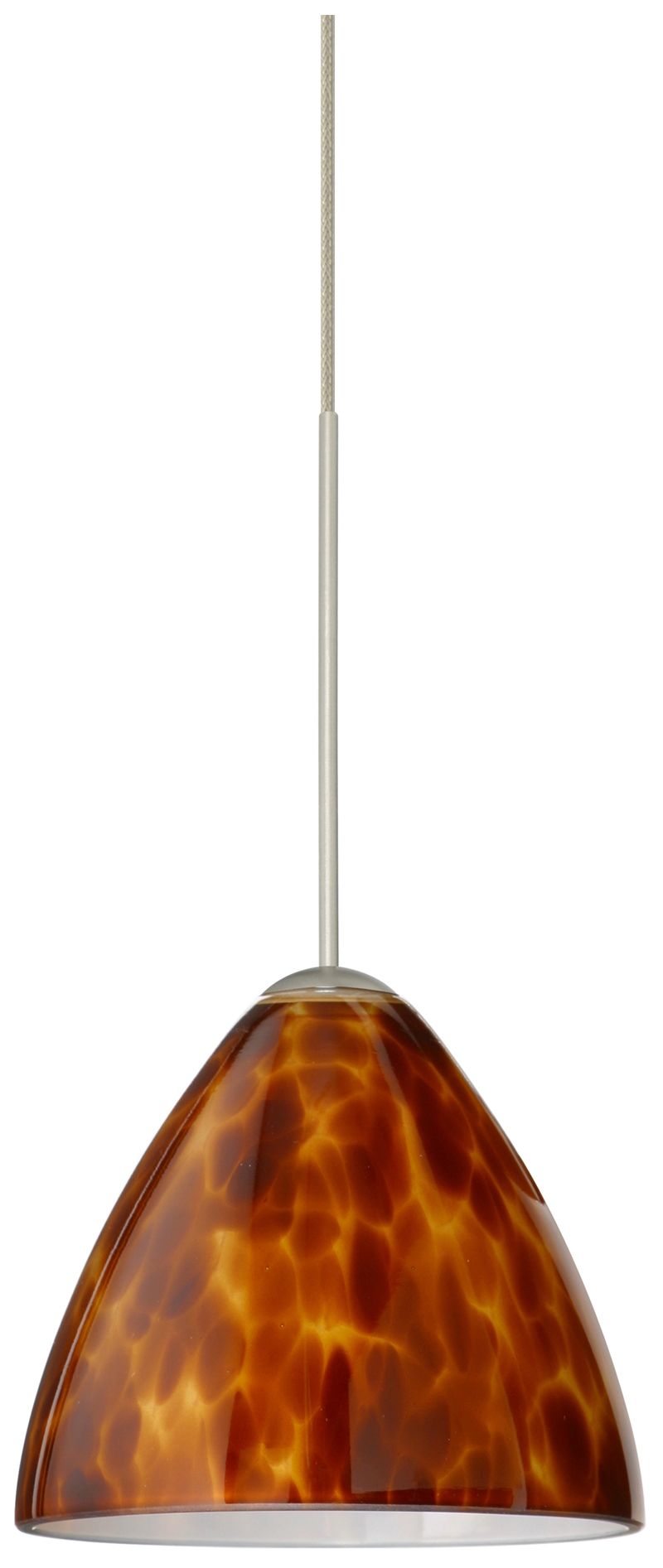 Besa Mia 5" Wide Amber Cloud/Satin Nickel Mini Pendant - Made to Order