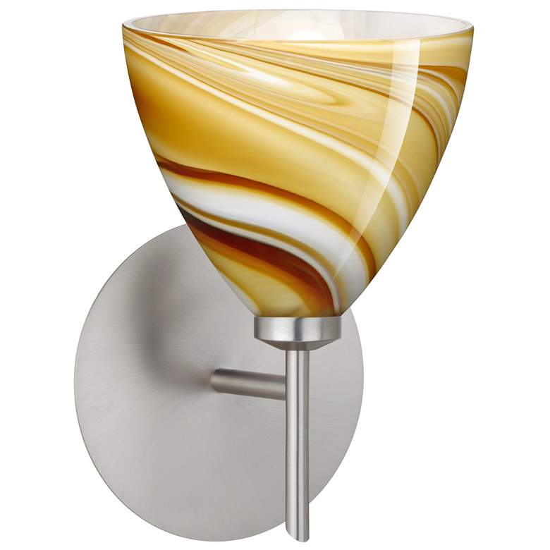 Image 1 Besa Mia 8 1/2" High Honey/Satin Wall Sconce