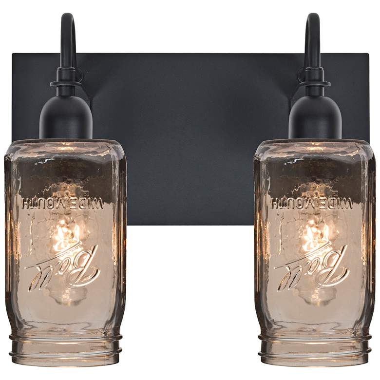 Image 2 Besa Milo 10 3/4"H 2-Light Black Smoke Sconce