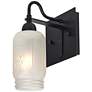 Besa Milo 10 3/4"H Black White Frost Wall Sconce