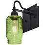 Besa Milo 10 3/4"H Green Ball Jar Glass Wall Sconce