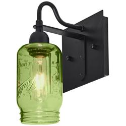 Besa Milo 10 3/4"H Green Ball Jar Glass Wall Sconce