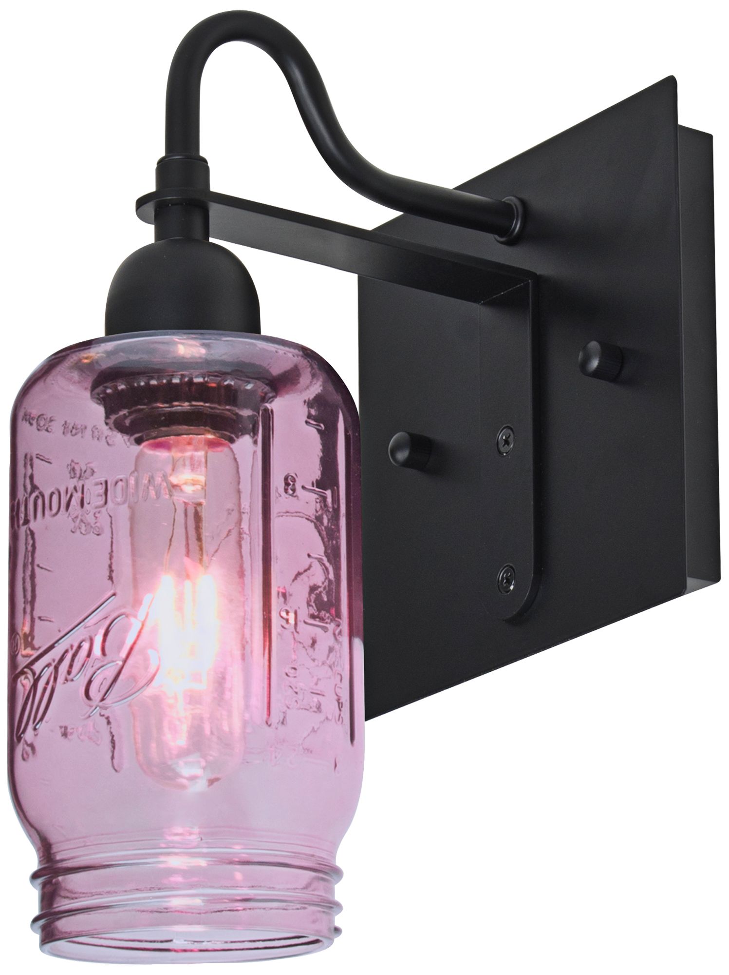 purple glass wall sconce