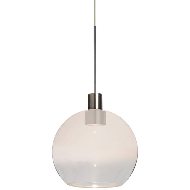 Image 1 Besa Newton 6 5 3/4 inchW White and Clear Glass LED Mini Pendant