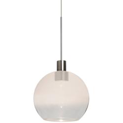 Besa Newton 6 5 3/4&quot;W White and Clear Glass LED Mini Pendant