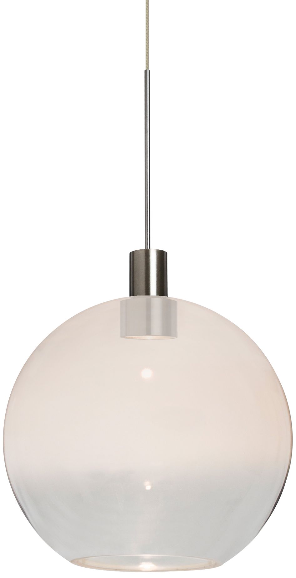 Besa Newton 8 7 3/4"W White and Clear Glass LED Mini Pendant Made to Order