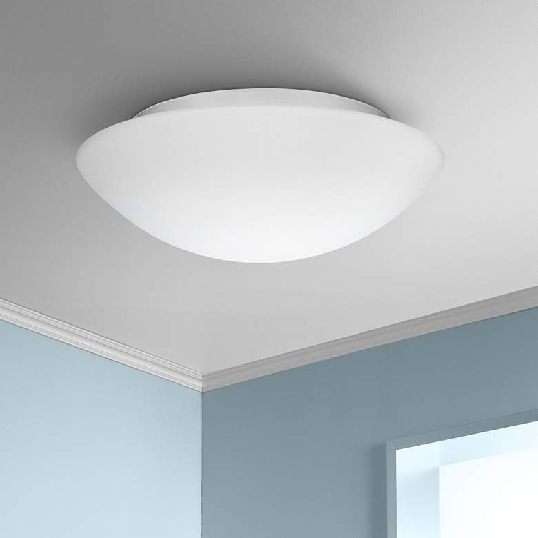 Image 1 Besa Nova 12 1/2" Wide Modern Dome Button White Ceiling Light