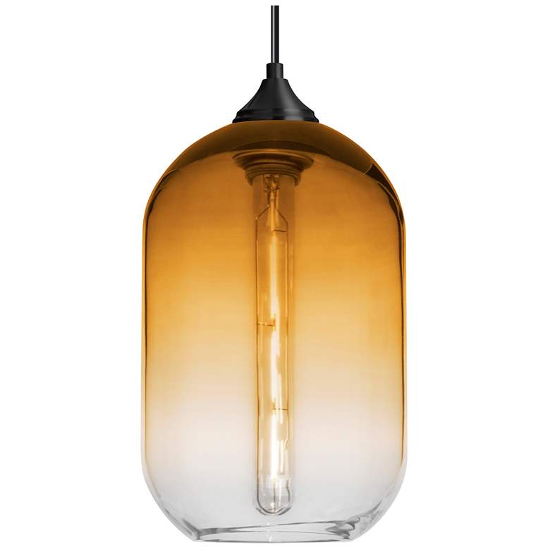 Image 1 Besa Omega 7" Wide Amber/Clear/Black LED Pendant