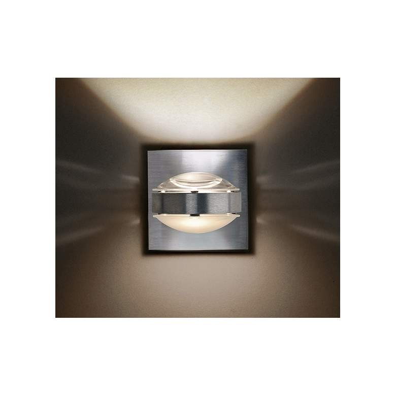 Image 2 Besa Optos 3 1/2" Wide Aluminum Clear and Frost Wall Sconce more views