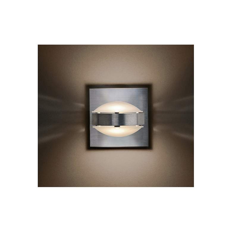 Image 2 Besa Optos 3 1/2 inch Wide Aluminum Frost and Frost Wall Sconce more views