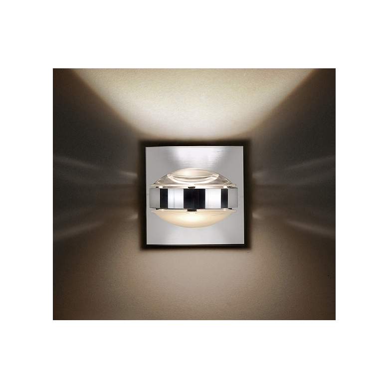 Image 2 Besa Optos 3 1/2" Wide Chrome Clear and Frost Wall Sconce more views