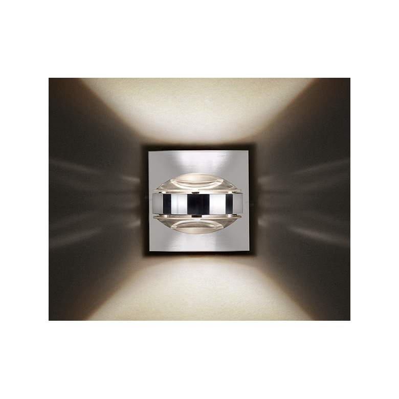 Image 2 Besa Optos 3 1/2" Wide Chrome Clear Glass Wall Sconce more views