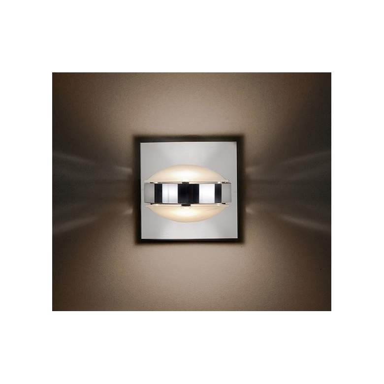 Image 2 Besa Optos 3 1/2" Wide Chrome Frost and Frost Wall Sconce more views