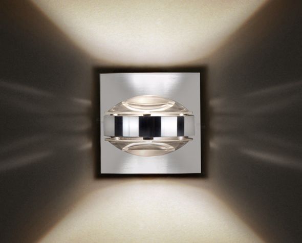 Image 2 Besa Optos 3 1/2" Wide Chrome Clear Glass Wall Sconce - Made to Order more views