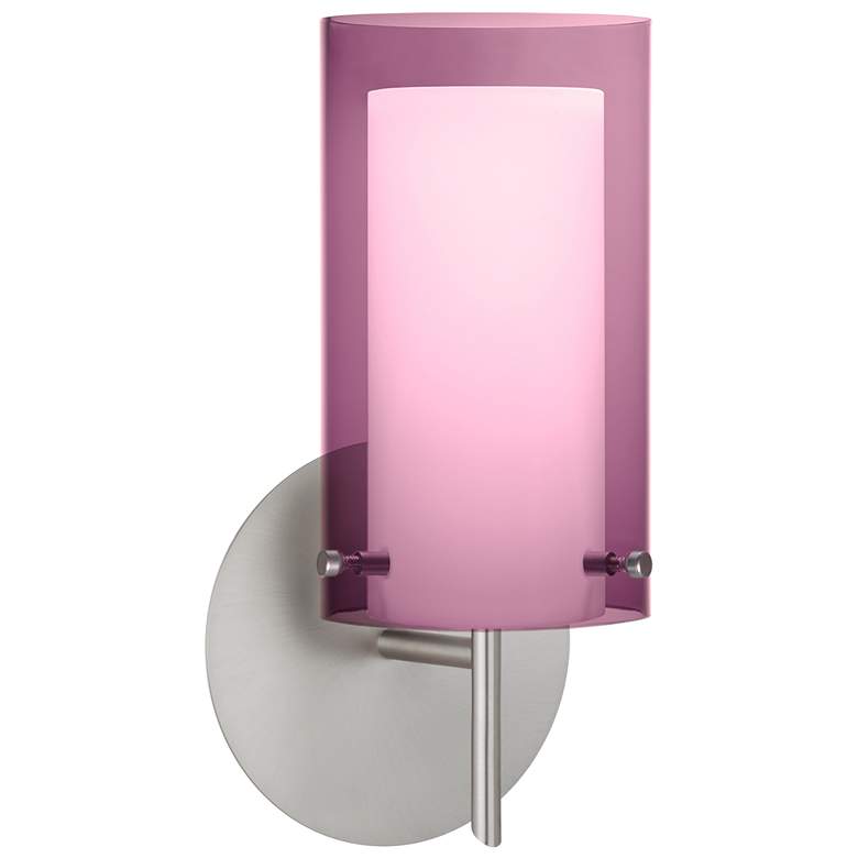 Image 1 Besa Pahu 10" High Amethyst/Satin Nickel 1-Light Wall Sconce