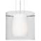 Besa Pahu 12" Wide Clear/Opal/Satin Nickel 1-Light Pendant