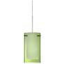 Besa Pahu 4" Transparent Olive/Opal/Satin Nickel Mini Pendant