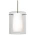 Besa Pahu 8" Wide Clear/Opal/Satin Nickel Stem Pendant