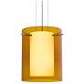 Besa Pahu 8" Wide Transparent Armagnac/Opal/Satin Nickel Cable Pendant