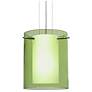 Besa Pahu 8" Wide Transparent Olive/Opal/Satin Nickel Cable Pendant