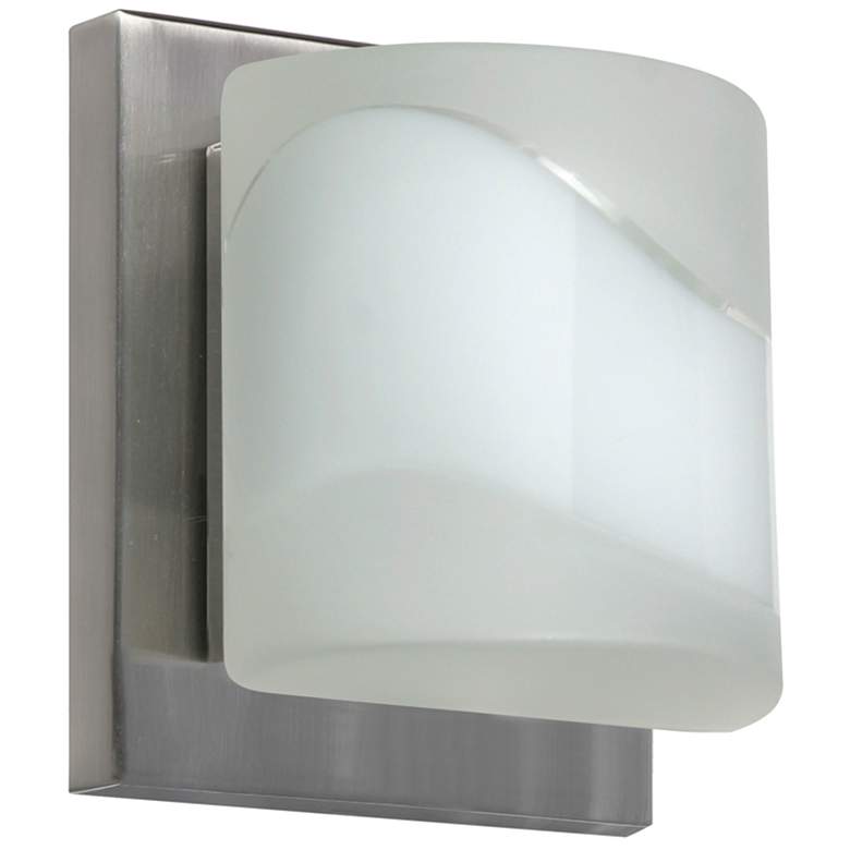 Image 1 Besa Paolo 5 1/2" High Opal-Frost/Satin Nickel LED Wall Light