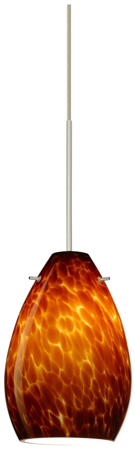 Besa Pera 6 1/2"H Amber Cloud/Satin Nickel LED Mini Pendant Made to Order