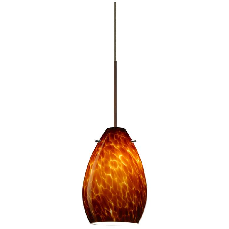Image 1 Besa Pera 6 1/2" High Amber Cloud/Bronze LED Mini Pendant
