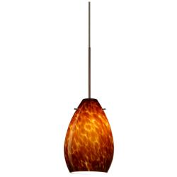 Besa Pera 6 1/2" High Amber Cloud/Bronze LED Mini Pendant