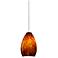 Besa Pera 6 1/2" High Amber Cloud/Satin Nickel LED Mini Pendant