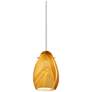 Besa Pera 6 1/2" High Honey/Satin Nickel Mini Pendant