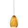 Besa Pera 6 1/2" High Honey/Satin Nickel Mini Pendant