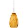 Besa Pera 6" Wide Satin Nickel Mini Pendant w/ Honey Glass