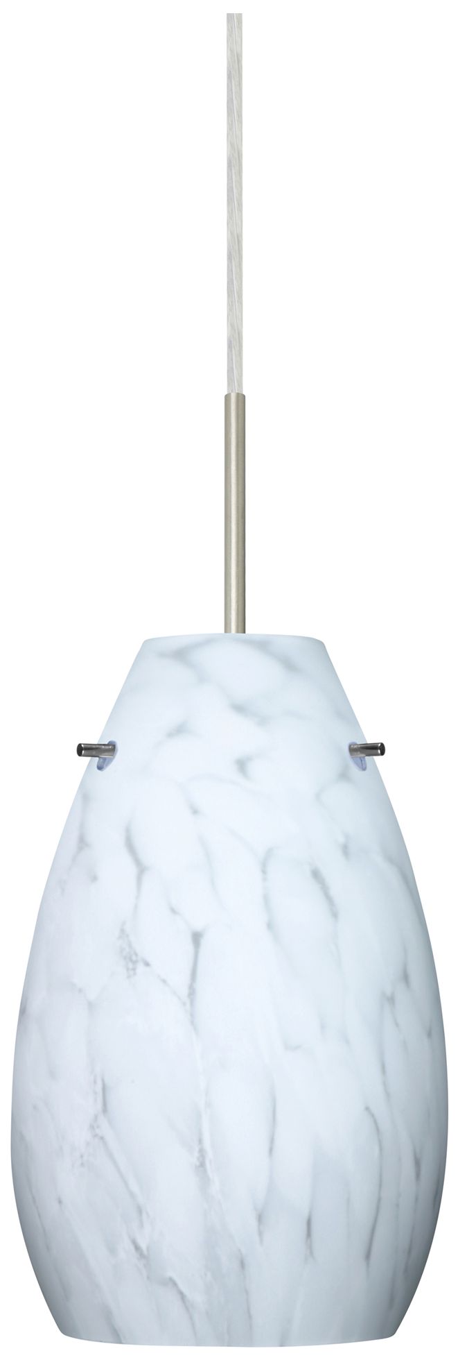 Besa Pera 9 1/2" High Carrera/Satin Nickel Mini Pendant - Made to Order