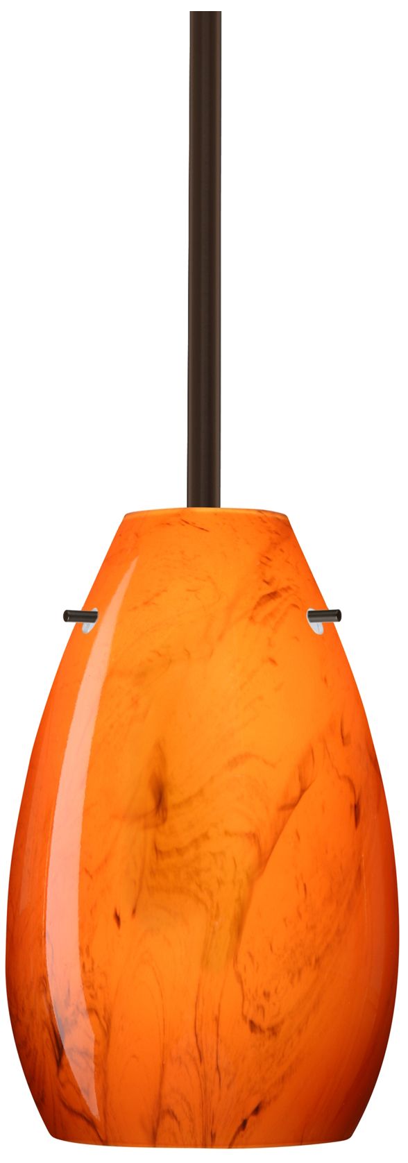 Besa Pera 9 1/2" High Habanero/Bronze LED Stem Pendant - Made to Order
