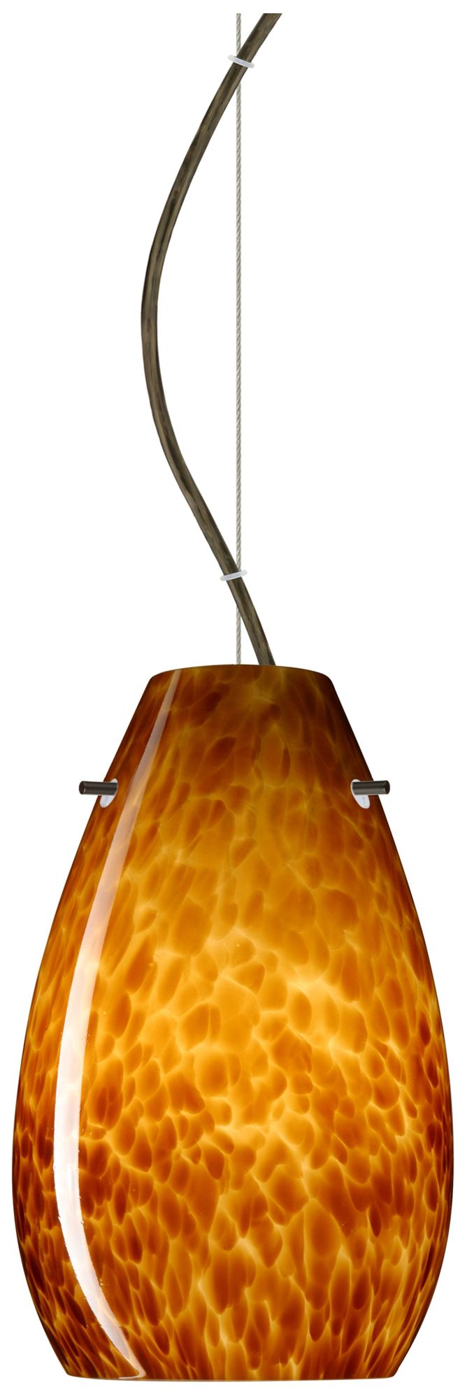 Besa Pera 9 1/2" High Amber Cloud/Bronze LED Cable Pendant - Made to O